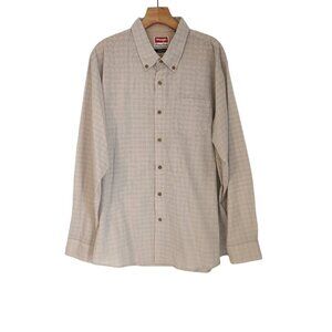 WRANGLER Shirt Premium Quality Shirt Wrinkle Resistant Plaid Long Sleeve XL